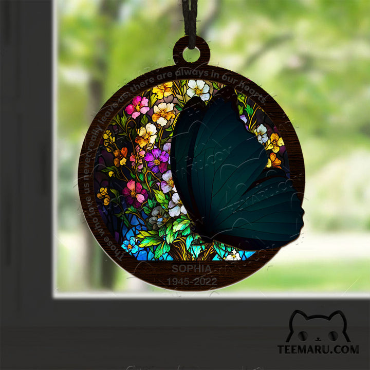 MMSO00328 - Personalized Blue Butterfly Memorial Suncatcher Ornament - Those We Love