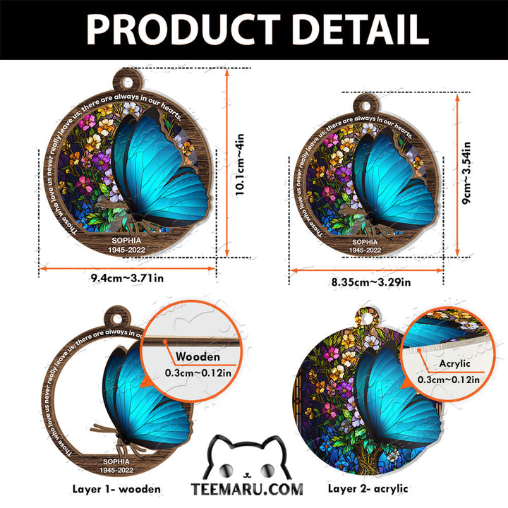 MMSO00328 - Personalized Blue Butterfly Memorial Suncatcher Ornament - Those We Love