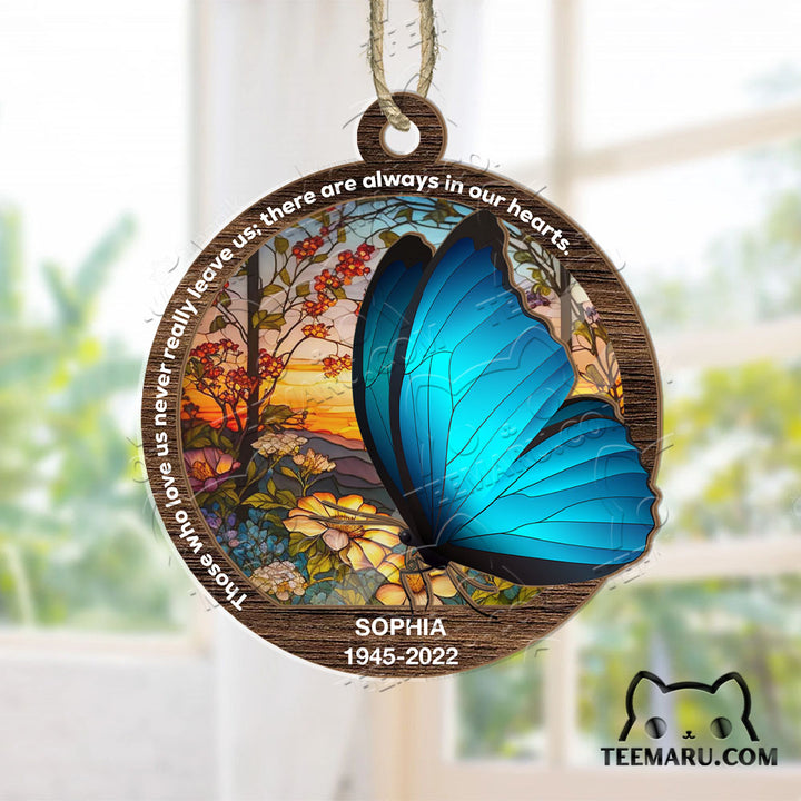 MMSO00329 - Personalized Blue Butterfly Memorial Suncatcher Ornament - Those We Love