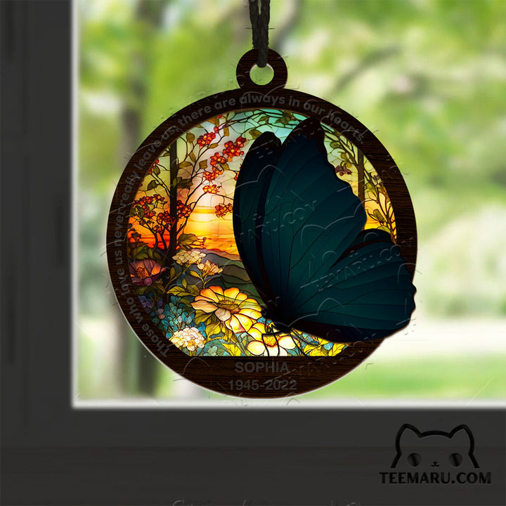 MMSO00329 - Personalized Blue Butterfly Memorial Suncatcher Ornament - Those We Love