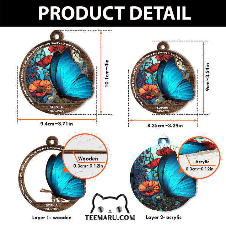 MMSO00333 - Personalized Blue Butterfly Memorial Suncatcher Ornament - Those We Love