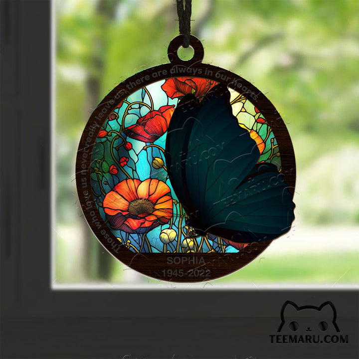 MMSO00333 - Personalized Blue Butterfly Memorial Suncatcher Ornament - Those We Love