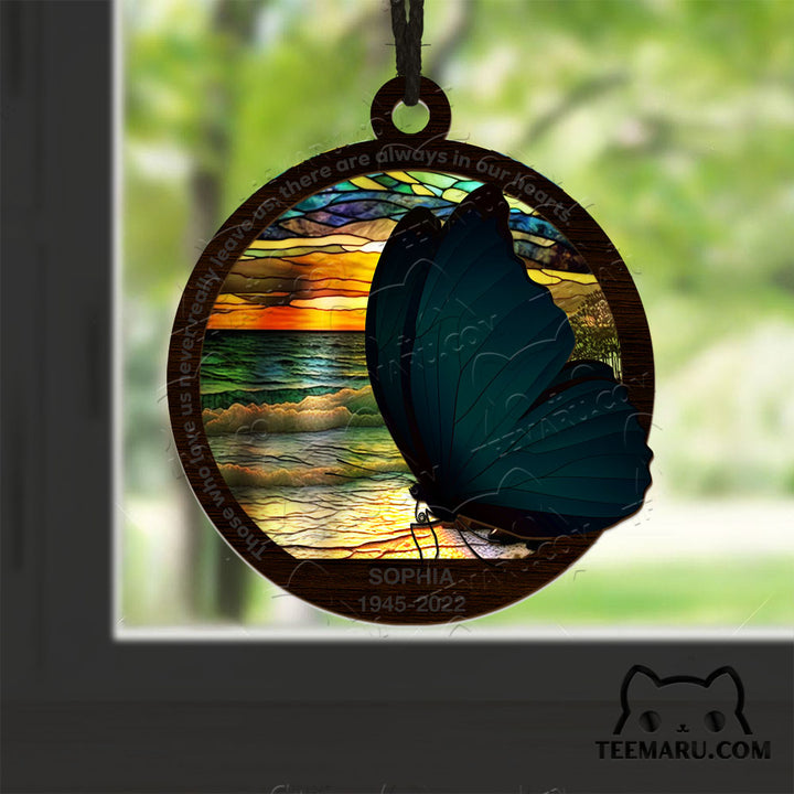 MMSO00335 - Personalized Blue Butterfly Memorial Suncatcher Ornament - Those We Love