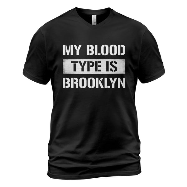 Brooklyn V-Neck T-Shirt BKBS062 - My Blood type Is Brooklyn