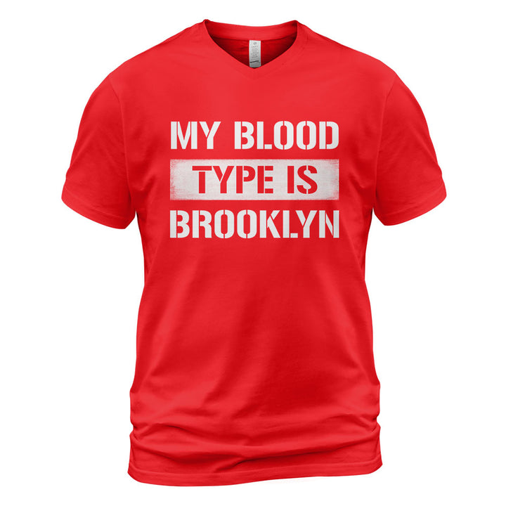 Brooklyn V-Neck T-Shirt BKBS062 - My Blood type Is Brooklyn