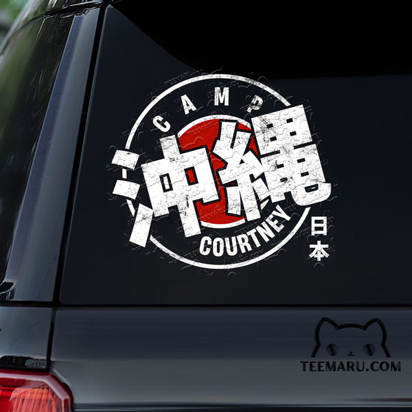 OKDC0001 - Personalized Camp Courtney Okinawa Car Decal - Japan Kanji Character