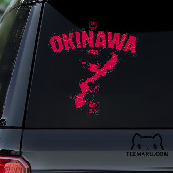 OKDC0035 - Personalized Okinawa Map Okinawa Car Decal - Japan Kanji Character