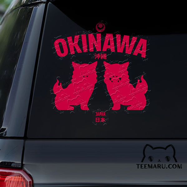 OKDC0038 - Personalized Shisa Dog Okinawa Car Decal - Japan Kanji Character