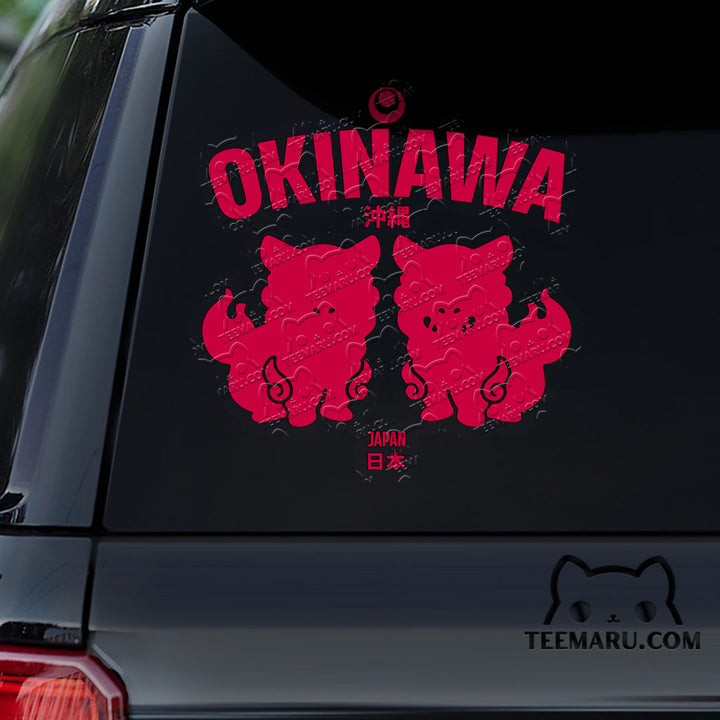 OKDC0039 - Personalized Shisa Guardian Of The House Okinawa Car Decal - Japan Kanji Character