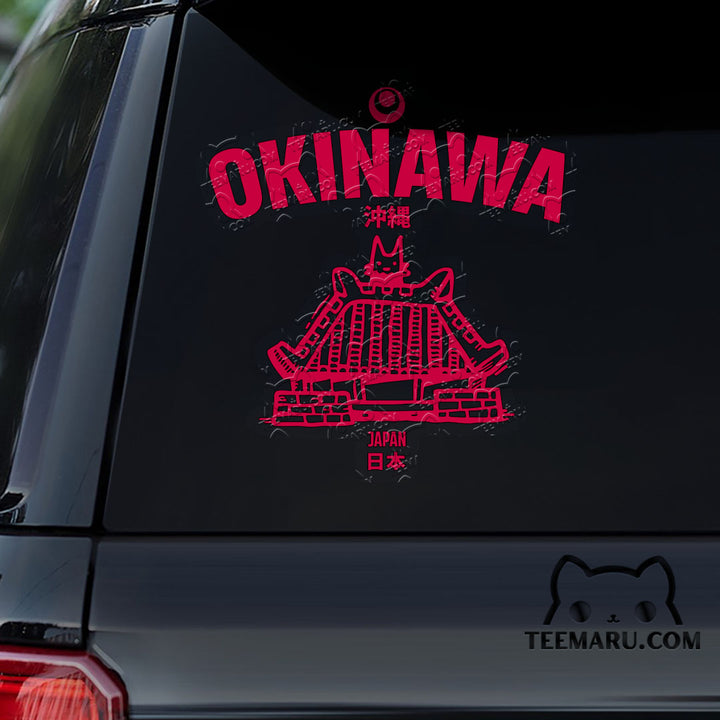 OKDC0040 - Personalized Shisa Lion Okinawan House Okinawa Car Decal - Japan Kanji Character