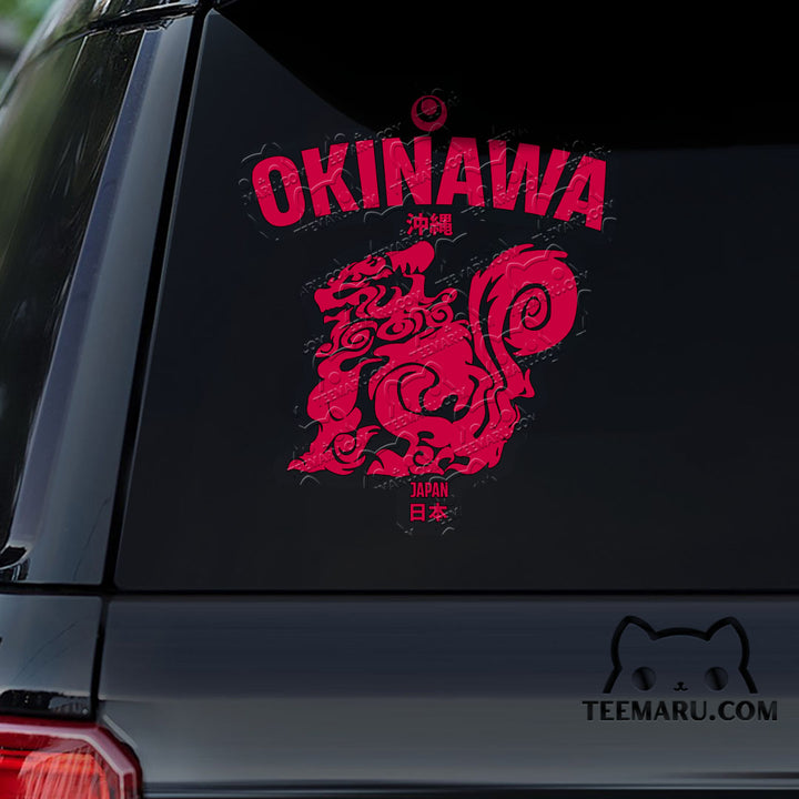 OKDC0041 - Personalized Shisa Lion Okinawa Car Decal - Japan Kanji Character