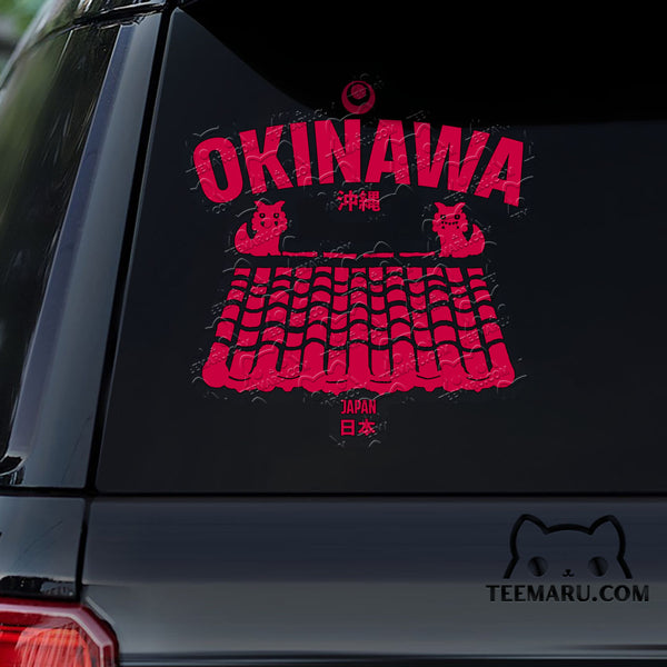 OKDC0042 - Personalized Shisa Okinawan House Okinawa Car Decal - Japan Kanji Character