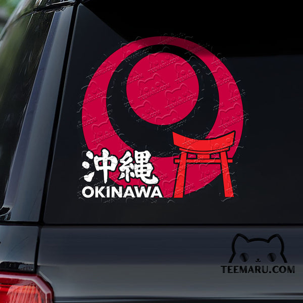 OKDC0047 - Personalized Camp Hansen Gate Okinawa Flag Okinawa Car Decal - Kanji Character