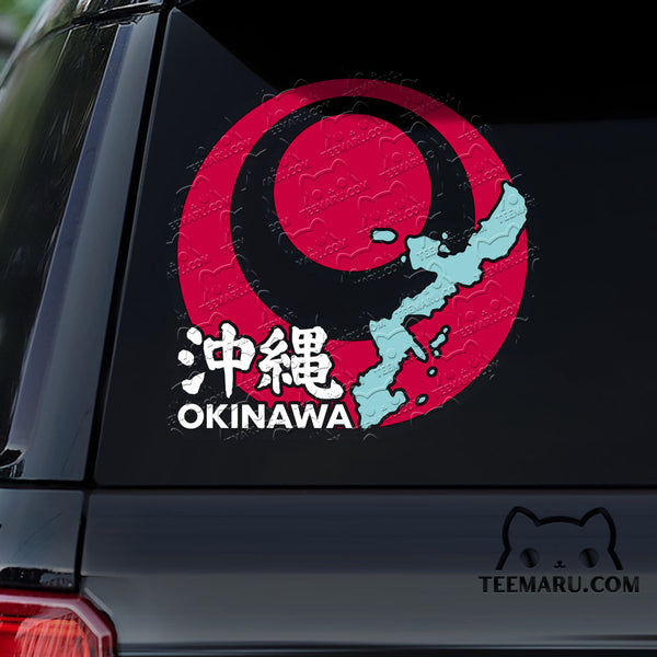 OKDC0053 - Personalized Okinawa Map Okinawa Flag Okinawa Car Decal - Kanji Character