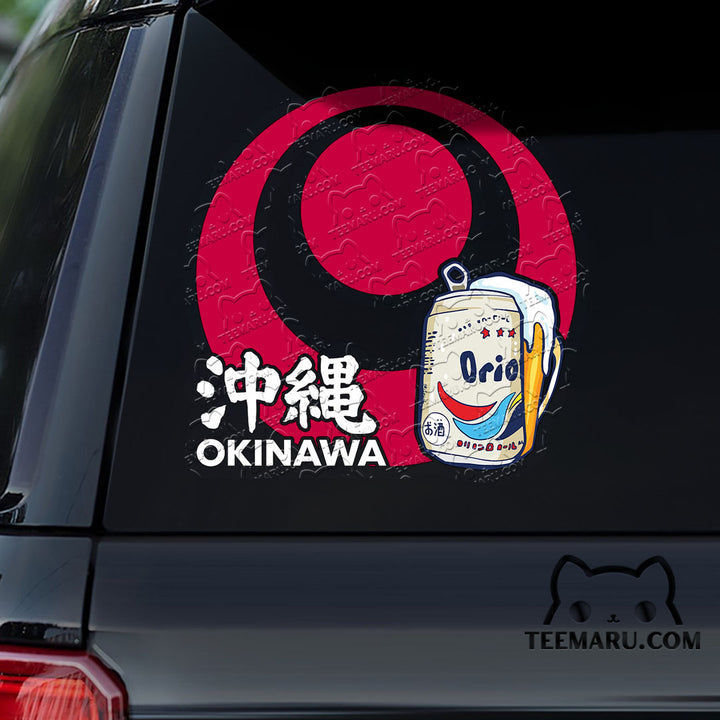 OKDC0054 - Personalized Orion Beer Okinawa Flag Okinawa Car Decal - Kanji Character