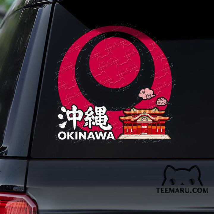 OKDC0056 - Personalized Shuri Castle Okinawa Flag Okinawa Car Decal - Kanji Character