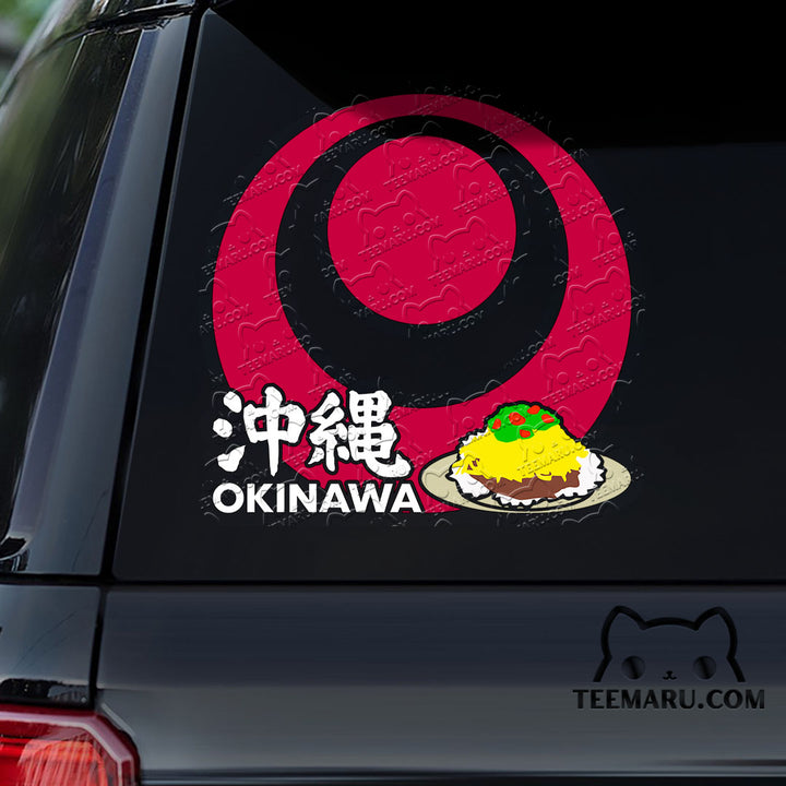 OKDC0057 - Personalized Taco Rice Okinawa Flag Okinawa Car Decal - Kanji Character