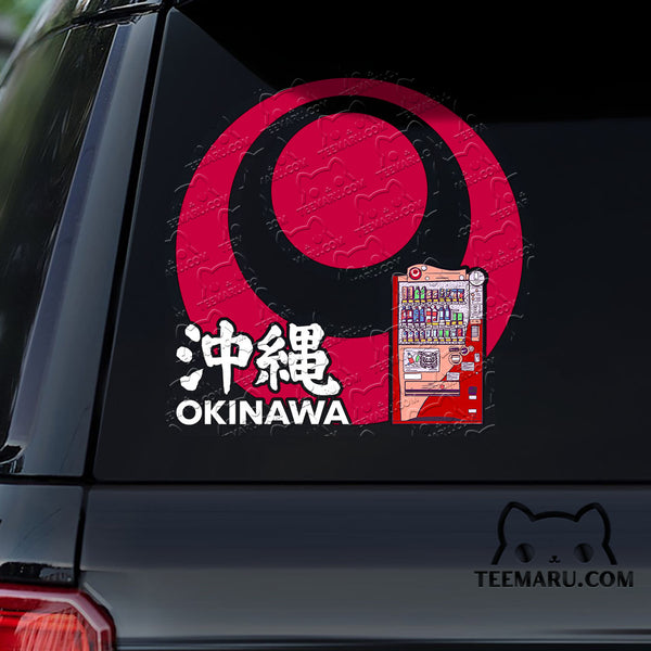 OKDC0059 - Personalized Vending Machine Okinawa Flag Okinawa Car Decal - Kanji Character