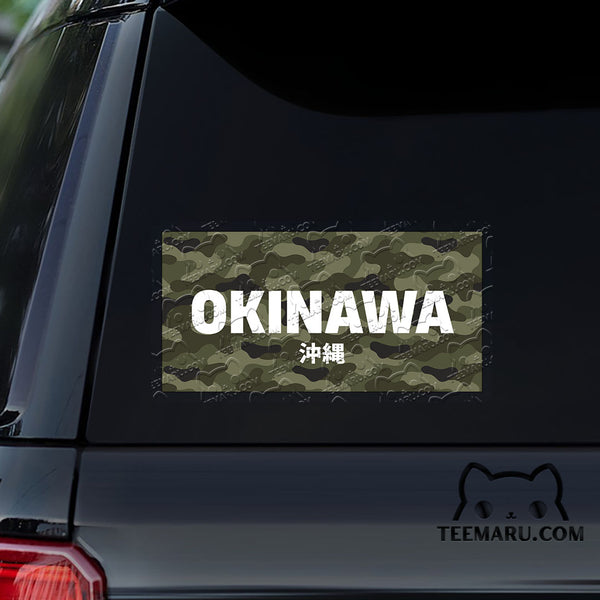 OKDC0060 - Personalized Okinawa Car Decal - Camouflage Kanji Character