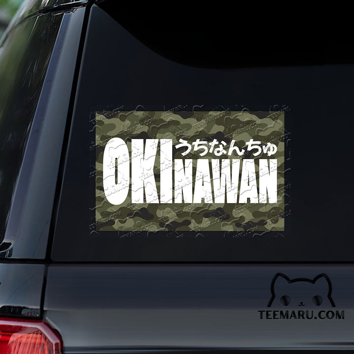 OKDC0061 - Personalized Okinawan Uchinanchu Okinawa Car Decal - Japanese Hiragana Camouflage
