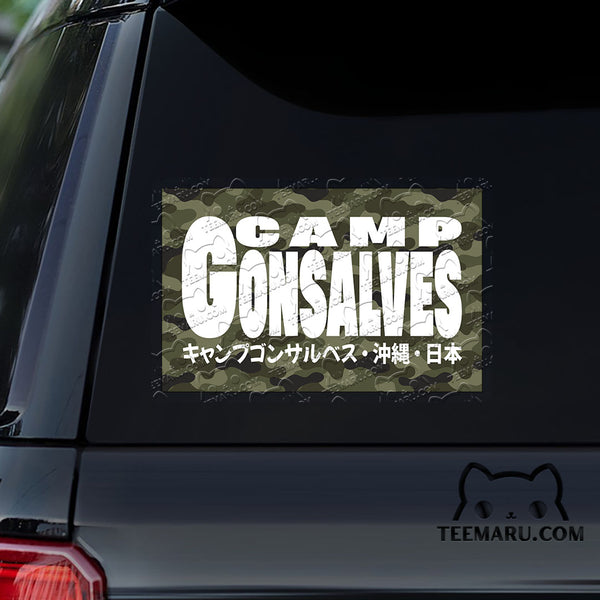 OKDC0064 - Personalized Camp Gonsalves Camouflage Okinawa Car Decal -