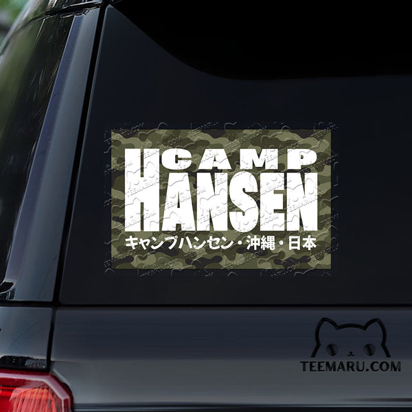 OKDC0065 - Personalized Camp Hansen Camouflage Okinawa Car Decal -