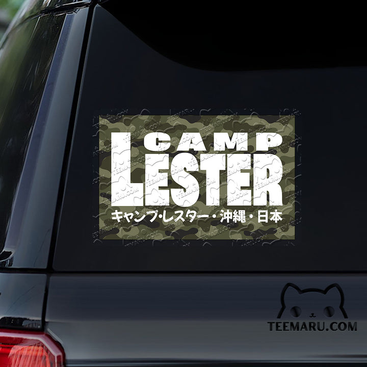 OKDC0067 - Personalized Camp Lester Camouflage Okinawa Car Decal -