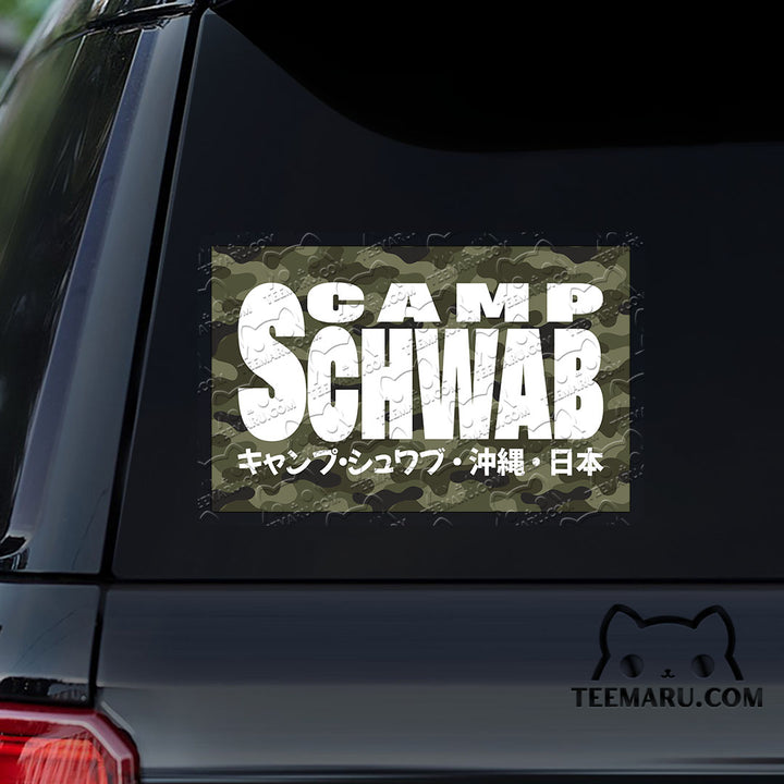 OKDC0069 - Personalized Camp Schwab Camouflage Okinawa Car Decal -