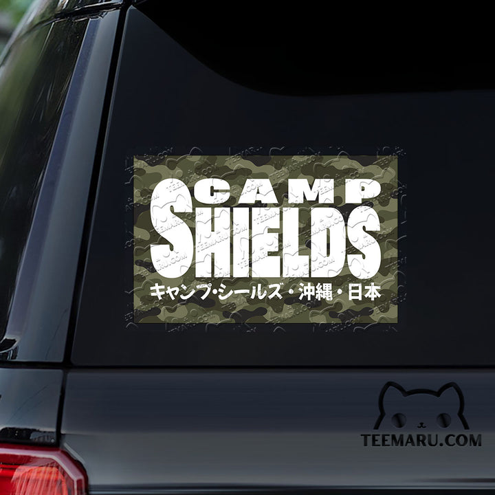 OKDC0070 - Personalized Camp Shields Camouflage Okinawa Car Decal -