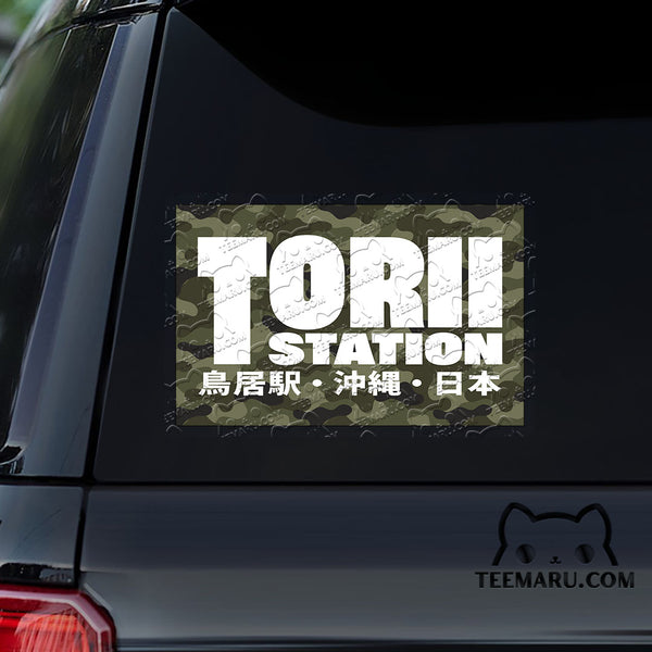 OKDC0075 - Personalized Torii Station Camouflage Okinawa Car Decal -