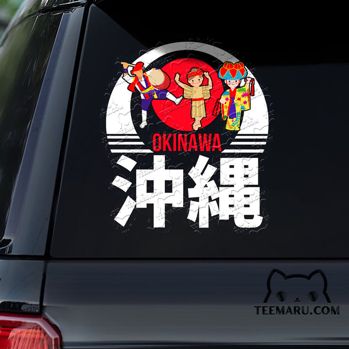 OKDC0078 - Personalized Eisa Dance Okinawa Car Decal - Kanji