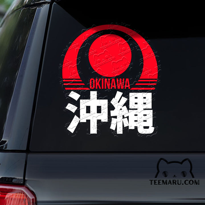 OKDC0089 - Personalized Flag Okinawa Car Decal - Kanji