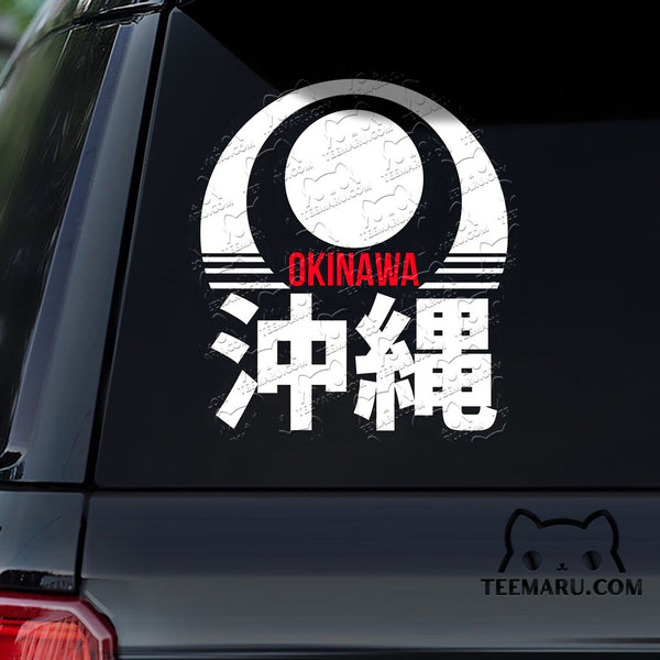 OKDC0090 - Personalized Flag Okinawa Car Decal - Kanji