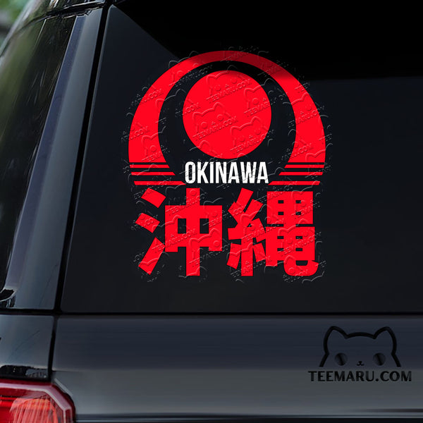 OKDC0091 - Personalized Flag Okinawa Car Decal - Kanji