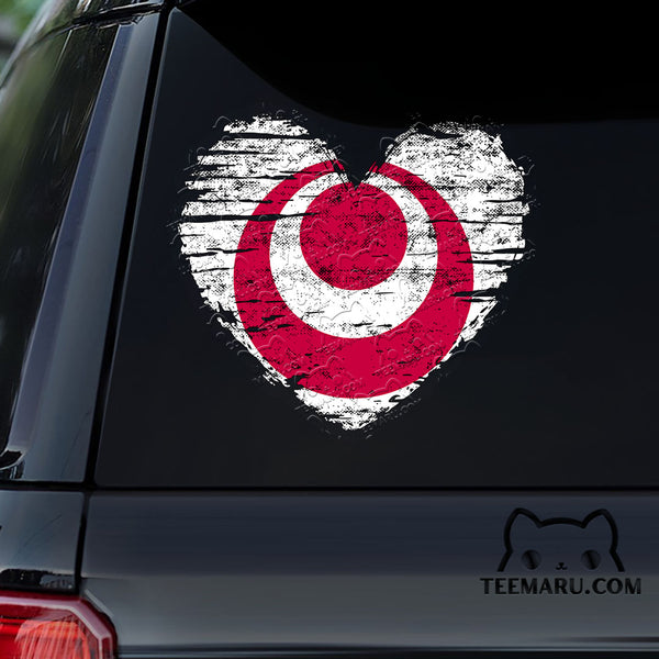 OKDC0104 - Personalized Okinawa Flag Okinawa Car Decal - Heart Shape