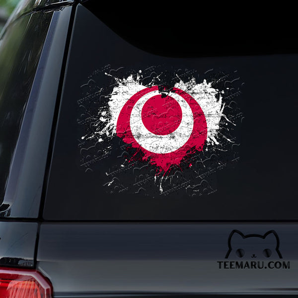 OKDC0105 - Personalized Okinawa Flag Okinawa Car Decal - Heart Shape