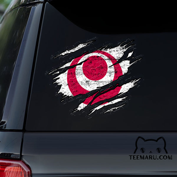 OKDC0108 - Personalized Okinawa Flag Okinawa Car Decal - Torn Ripped