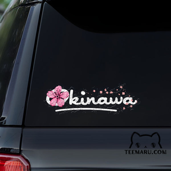 OKDC0114 - Personalized Cherry Blossoms Okinawa Car Decal -