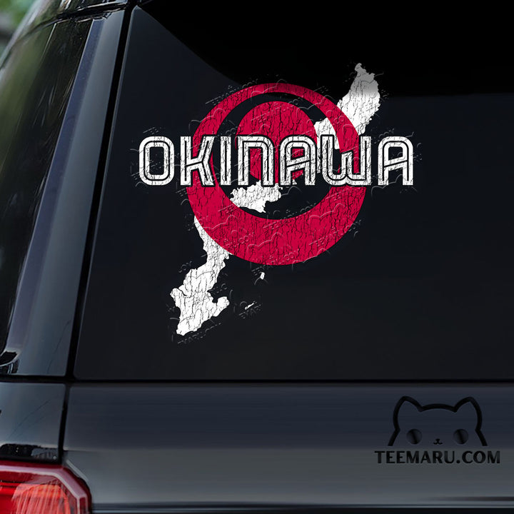 OKDC0128 - Personalized Map Flag Okinawa Car Decal -