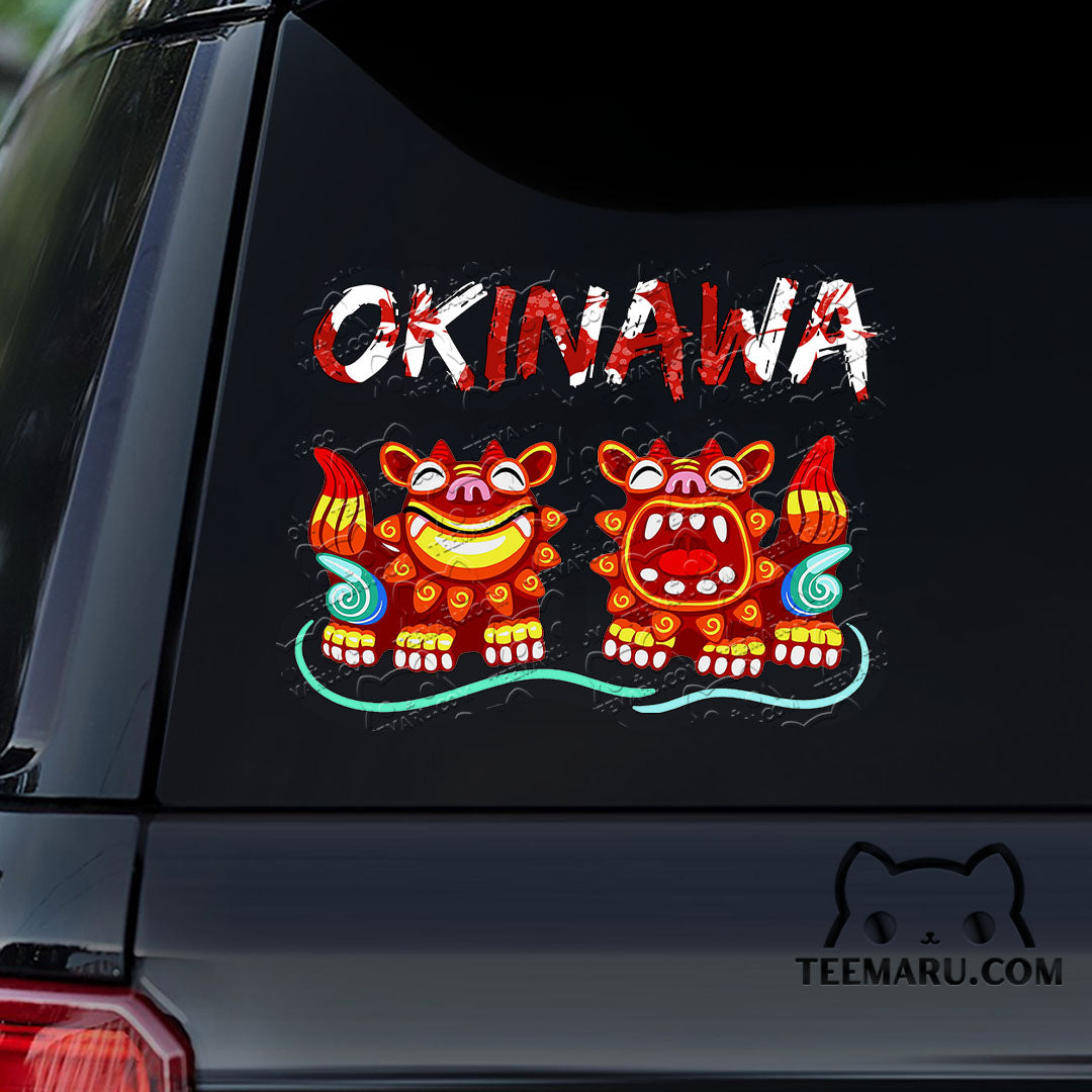 OKDC0129 - Personalized Shisa Dogs Okinawa Car Decal - – TeeMaru