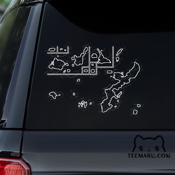 OKDC0135 - Personalized Map Okinawa Car Decal -