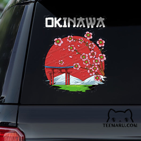 OKDC0137 - Personalized Cherry Blossom Sakura Okinawa Car Decal -