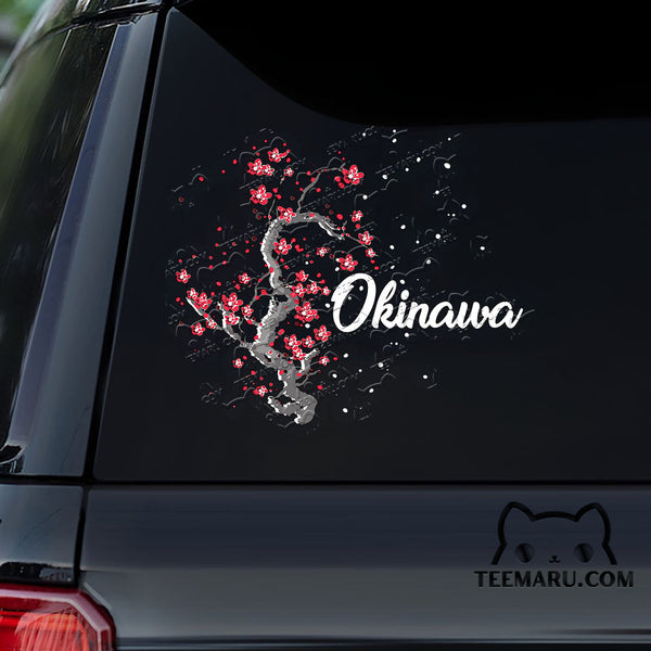 OKDC0140 - Personalized Cherry Blossom Okinawa Car Decal -