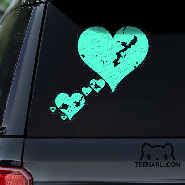 OKDC0145 - Personalized Map Okinawa Car Decal - I Love Okinawa