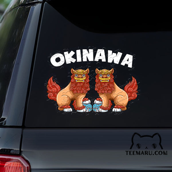 OKDC0146 - Personalized Guardian Lions Shisa Dogs Okinawa Car Decal -