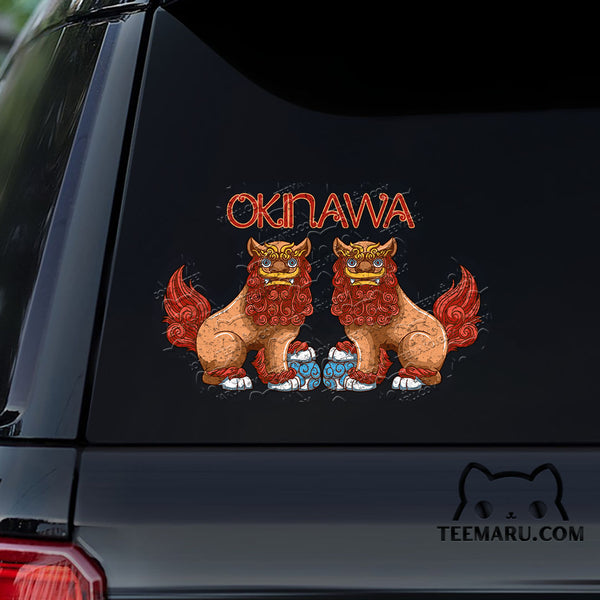 OKDC0155 - Personalized Shisa Dogs Okinawa Car Decal -