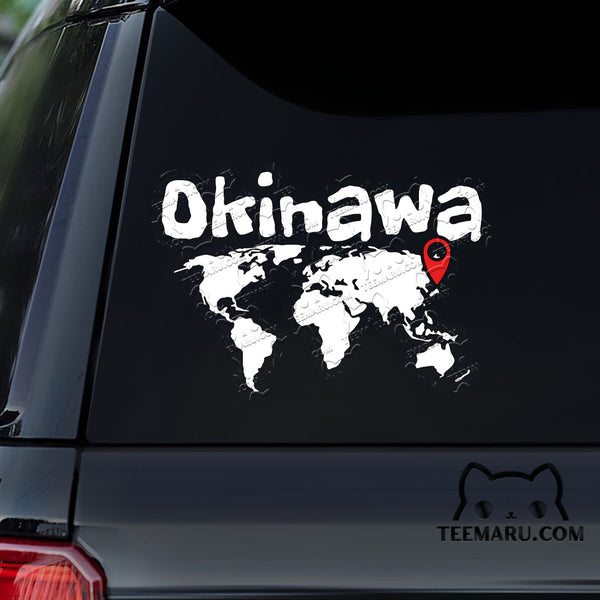 OKDC0162 - Personalized Map Okinawa Car Decal - Location