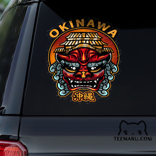 OKDC0164 - Personalized Shisa Dogs Okinawa Car Decal -