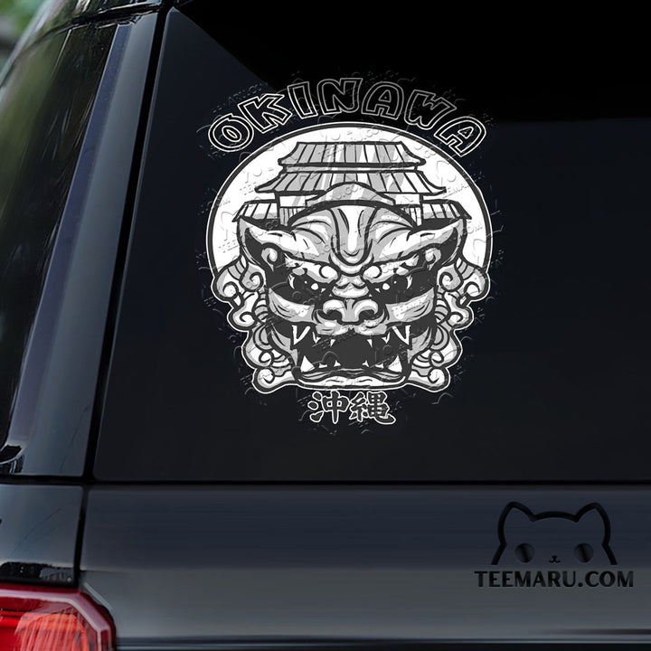 OKDC0165 - Personalized Shisa Dogs Okinawa Car Decal -