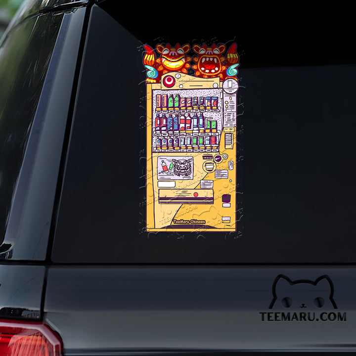 OKDC0198 - Personalized Vending Machine Shisa Dogs Okinawa Car Decal -